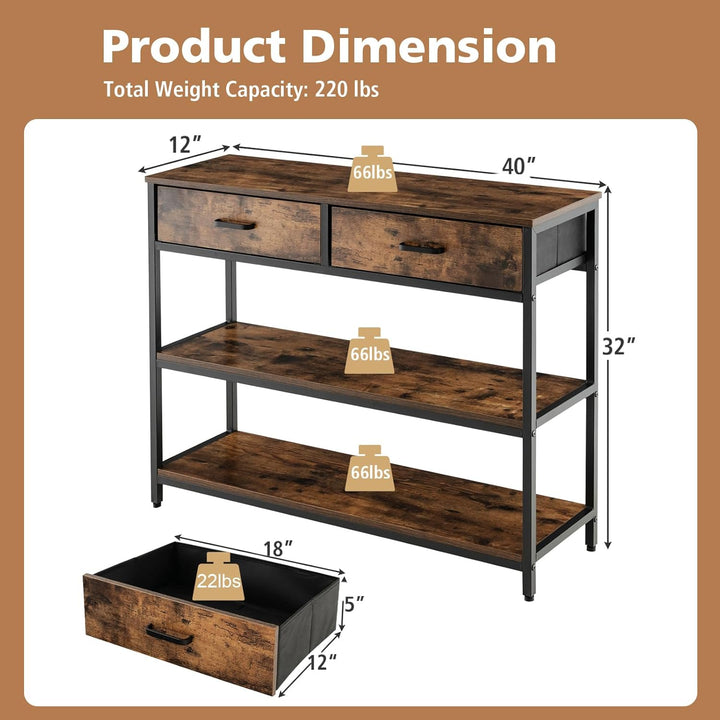 Kotulu Industrial Hallway Entryway Living Room Drawing Media LED Console Table | Furniture | Waseeh Pakistan