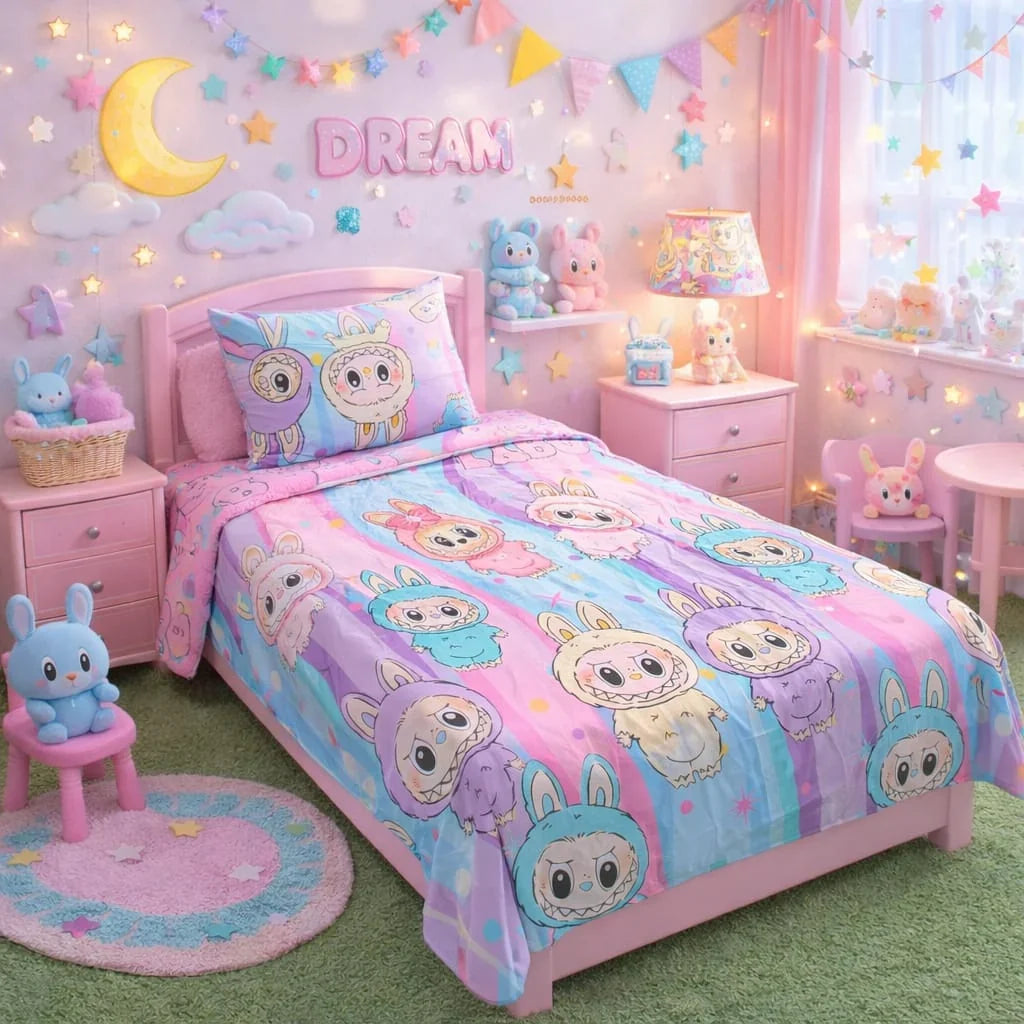 Kids single bed sheet with a character print