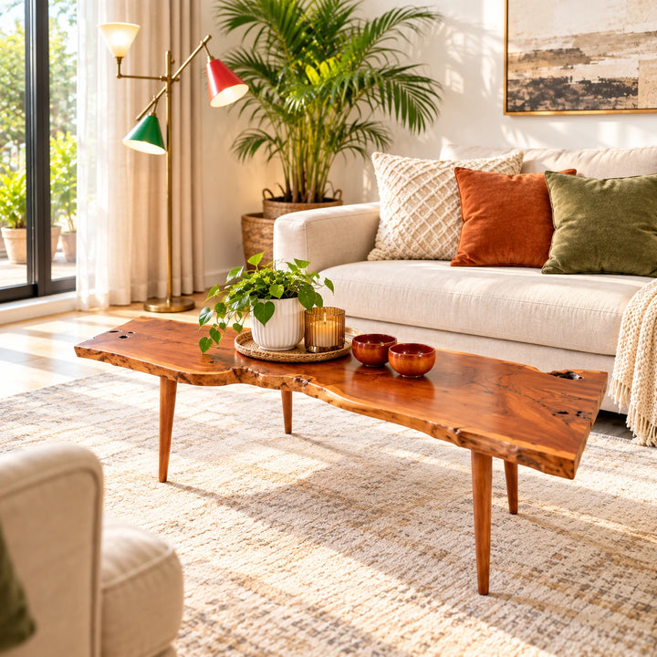 Live Edge Plank Coffee Living Lounge Drawing Room Console Table