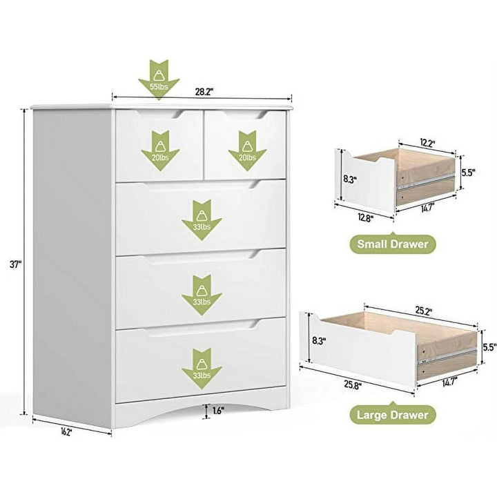 Lofka 5 Drawers Dresser Storage Living Room Cabinet Stand | Furniture | Waseeh Pakistan