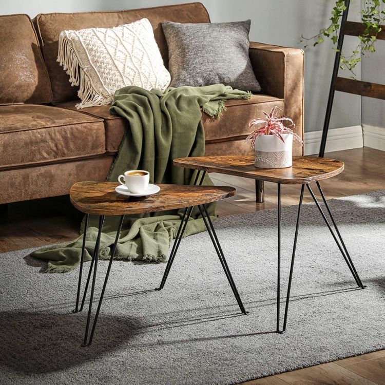 Lotus Moon Living Lounge Coffee Center Nesting Tables (Set of 2) | Furniture | Waseeh Pakistan