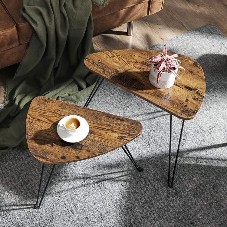 Lotus Moon Living Lounge Coffee Center Nesting Tables (Set of 2) | Furniture | Waseeh Pakistan