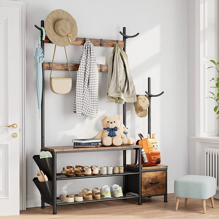 Lulive Coat Shoe Bench Entryway Sturdy Organizer Storage Shelve Rack | Furniture | Waseeh Pakistan