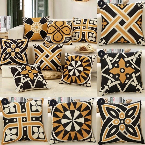 Lumina Black Gold Cushion Covers (Set of 5) | Home Décor | Waseeh Pakistan