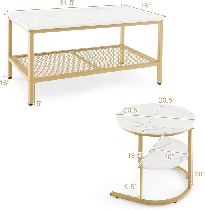 Lunave Nesting Coffee Table (Set of 2) | Furniture | Waseeh Pakistan