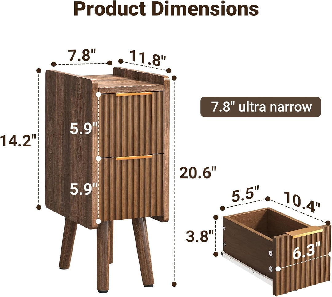 Lycoro Slim Nightstand Wooden Side Table | Furniture | Waseeh Pakistan