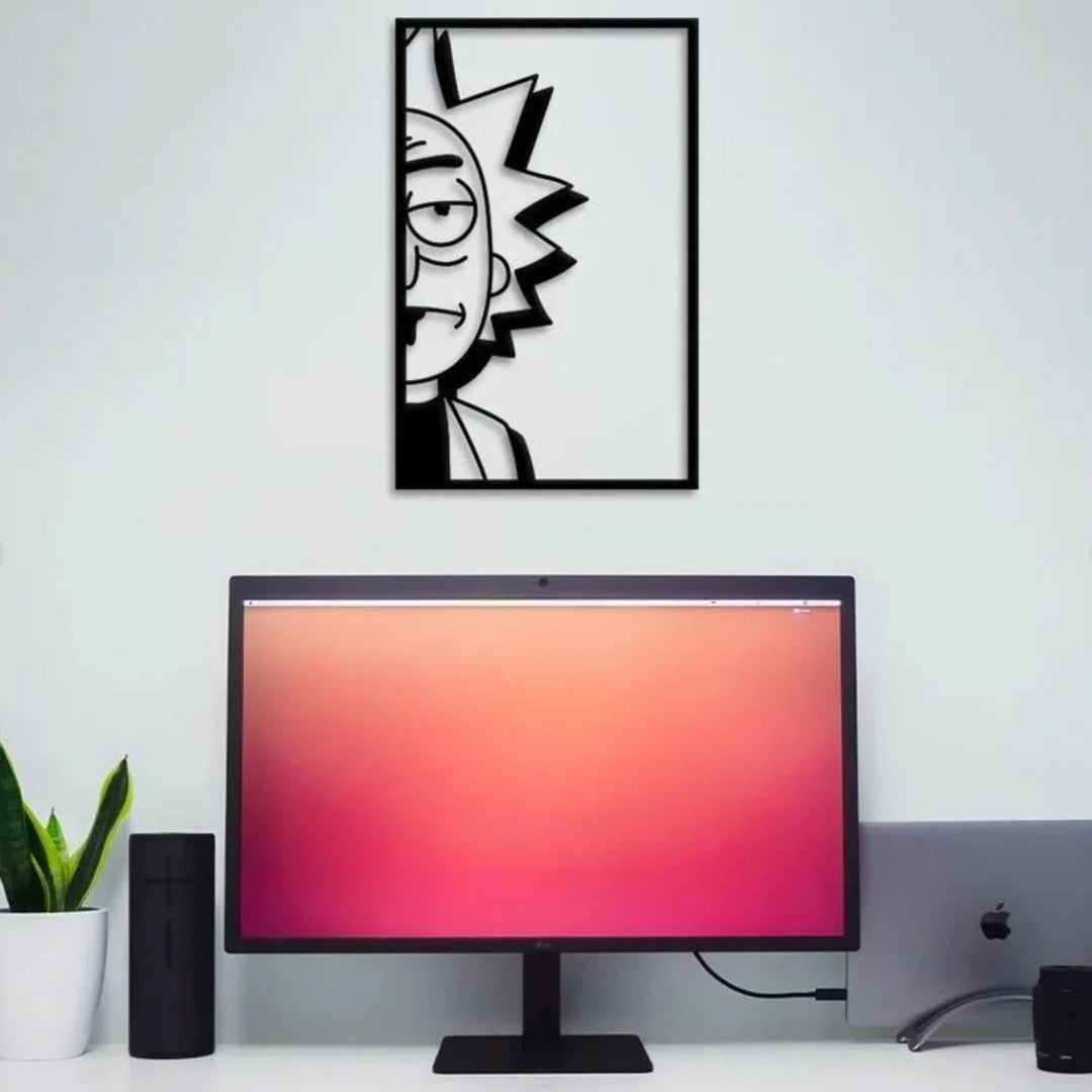 Mad Scientist Rick Silhouette Wall Sanchez Art - Quirky Morty Minimalist Decor for Sci-Fi Fans | Home Décor | Waseeh Pakistan