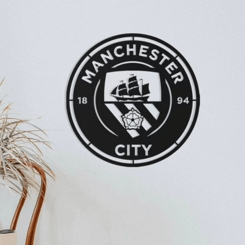 Manchester City FC Crest Wall Art - Premium Football Club Decor for Fans | Home Décor | Waseeh Pakistan