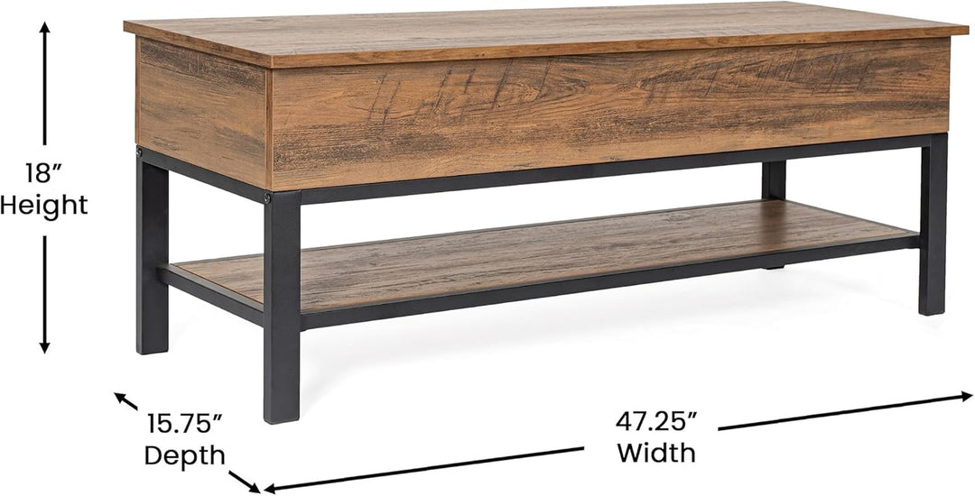 Marella Farmhouse Bench with Underseat and Lower Shelf Storage | Furniture | Waseeh Pakistan