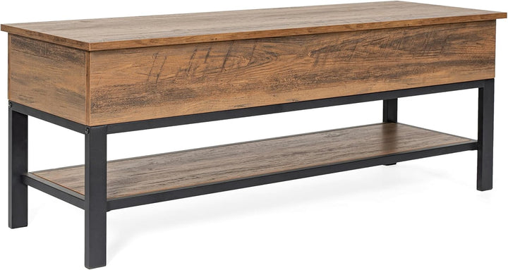 Marella Farmhouse Bench with Underseat and Lower Shelf Storage | Furniture | Waseeh Pakistan