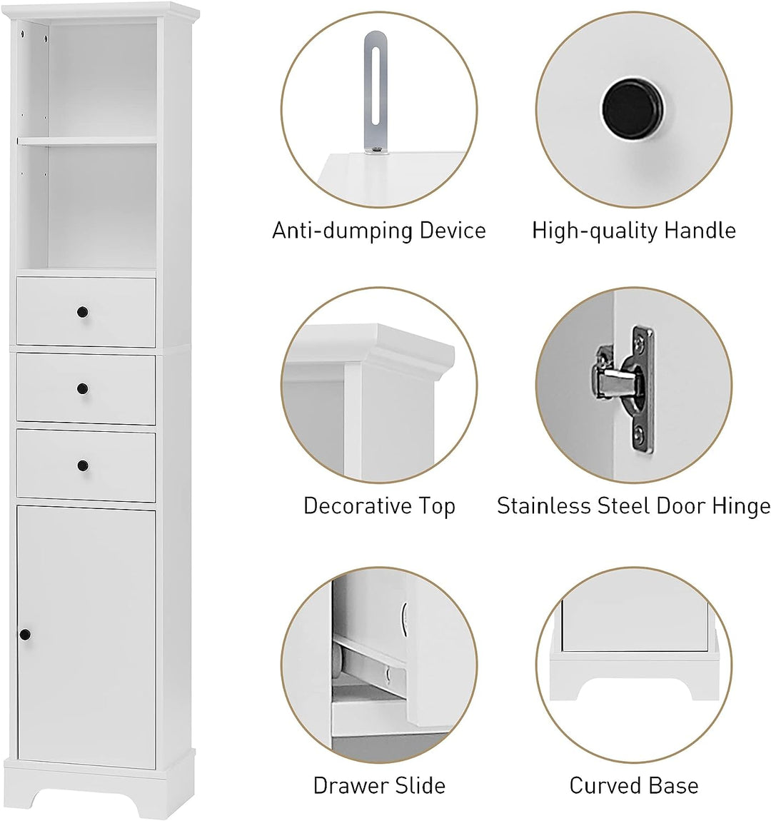 Merax Bathroom Cabinet Storage Shelve Tower | Furniture | Waseeh Pakistan