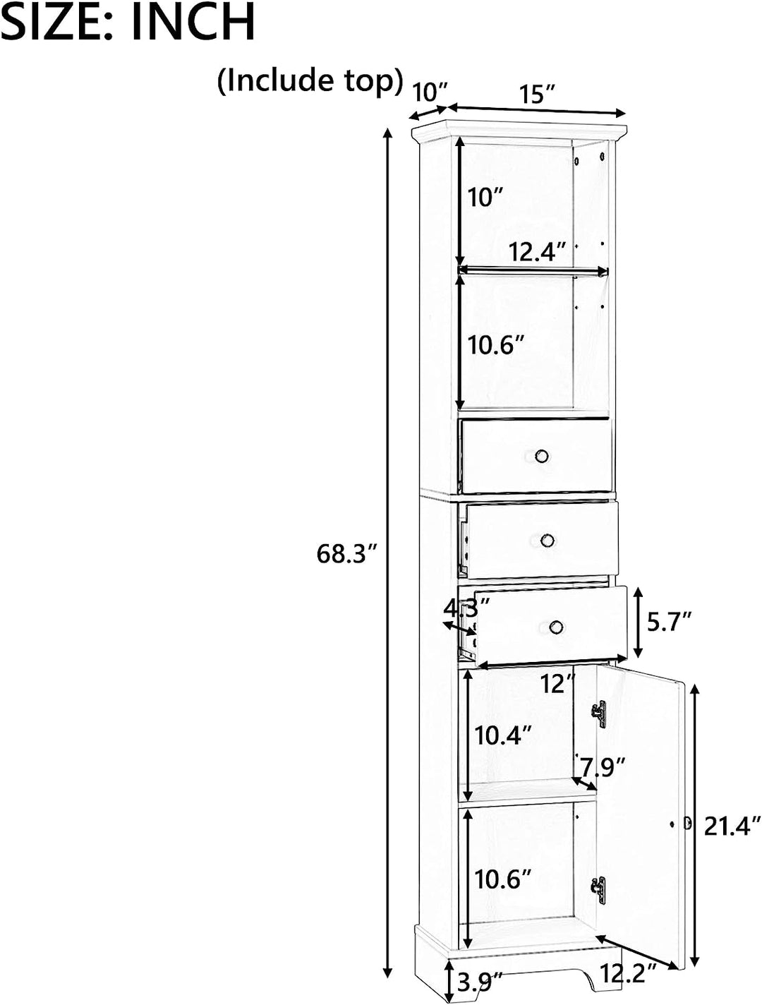 Merax Bathroom Cabinet Storage Shelve Tower | Furniture | Waseeh Pakistan