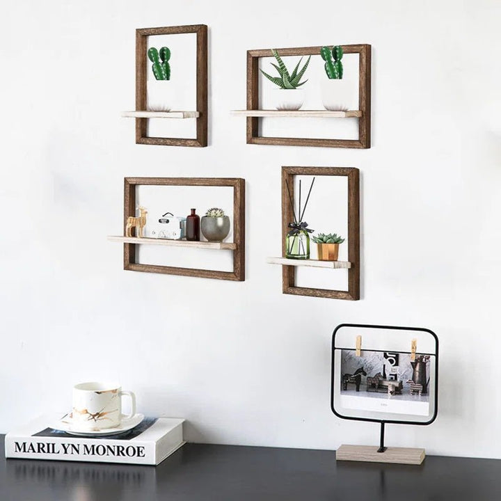 Millwat Living Lounge Home Office Solid Wood Floating Frames Shelf | Furniture | Waseeh Pakistan
