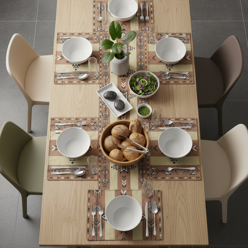 Mirelle Burlap Table Runner &amp; Mats Set | Home Décor | Waseeh Pakistan