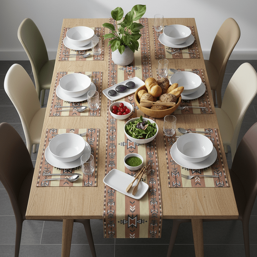 Mirelle Burlap Table Runner & Mats Set | Home Décor | Waseeh Pakistan