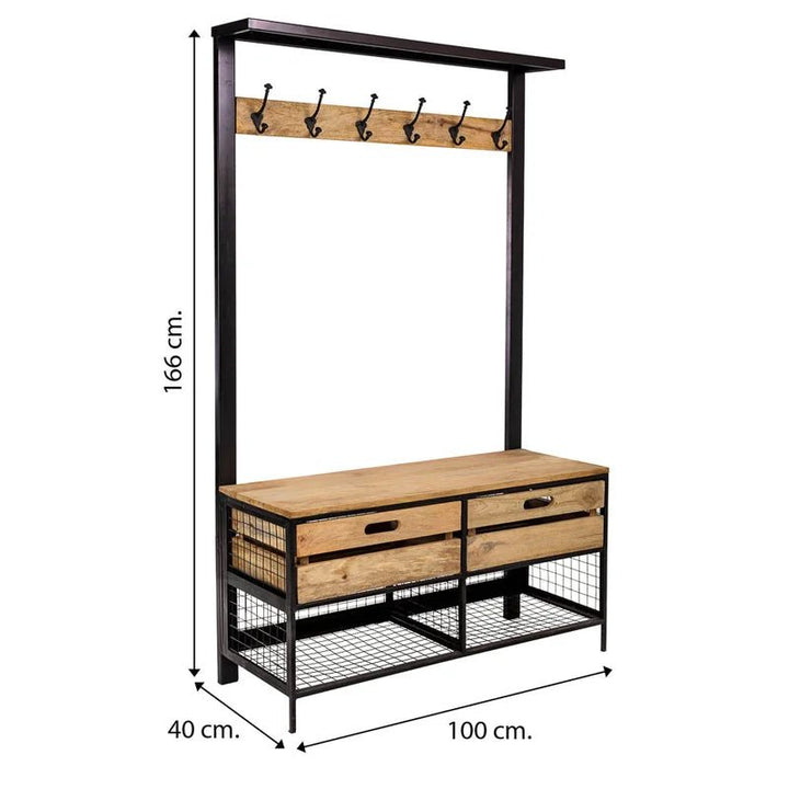 Mitchem Hall Tree Shoe Organizer Coat Hanging Living Bedroom Rack | Not Sale FB | Waseeh Pakistan