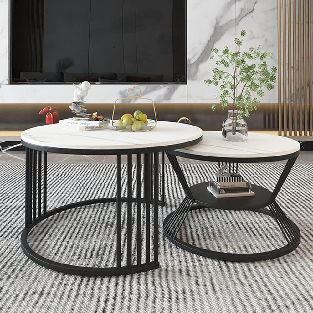 Mocker Living Lounge Round Coffee Table (Set of 2) | Furniture | Waseeh Pakistan