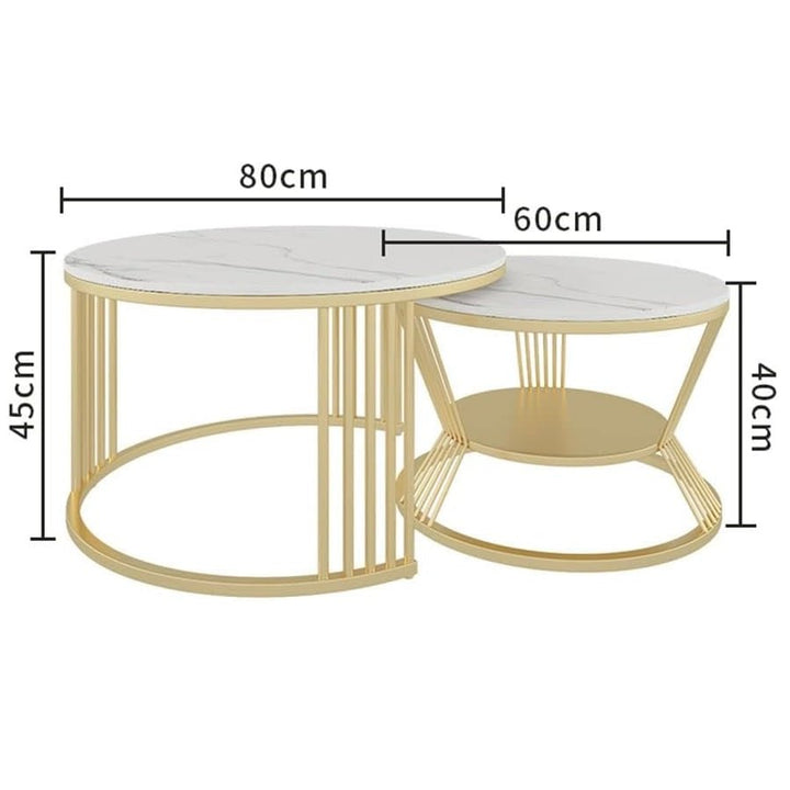 Mocker Living Lounge Round Coffee Table (Set of 2) | Furniture | Waseeh Pakistan