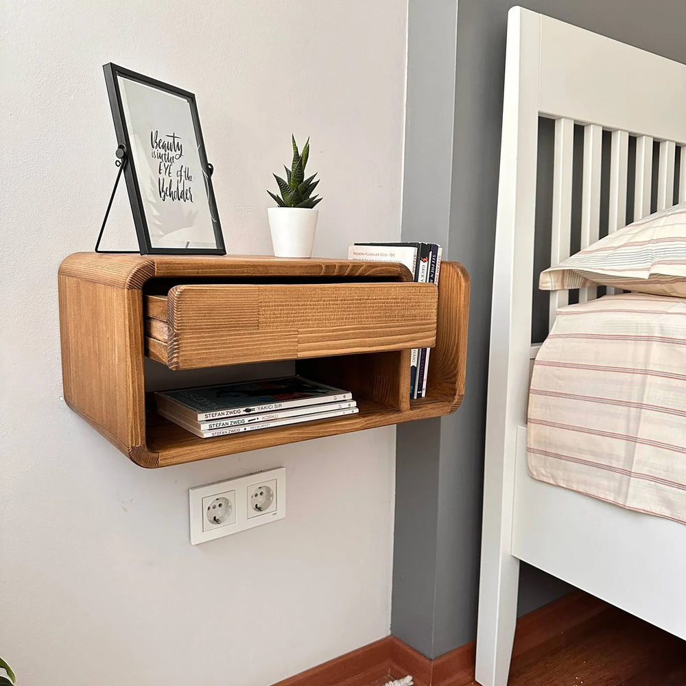 Moluzy Drawer Nightstand Floating Wall Side Table | Furniture | Waseeh Pakistan