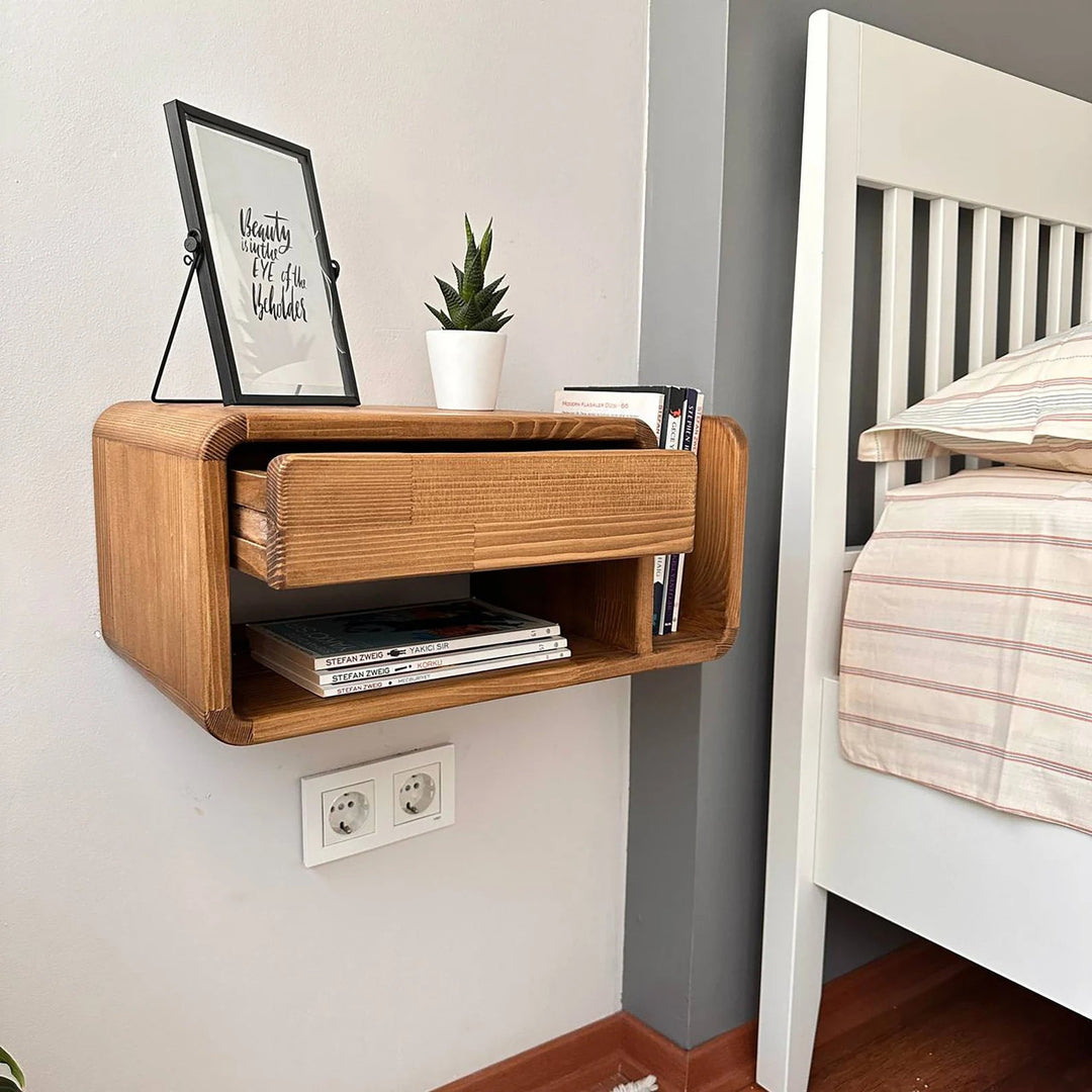 Moluzy Drawer Nightstand Floating Wall Side Table | Furniture | Waseeh Pakistan