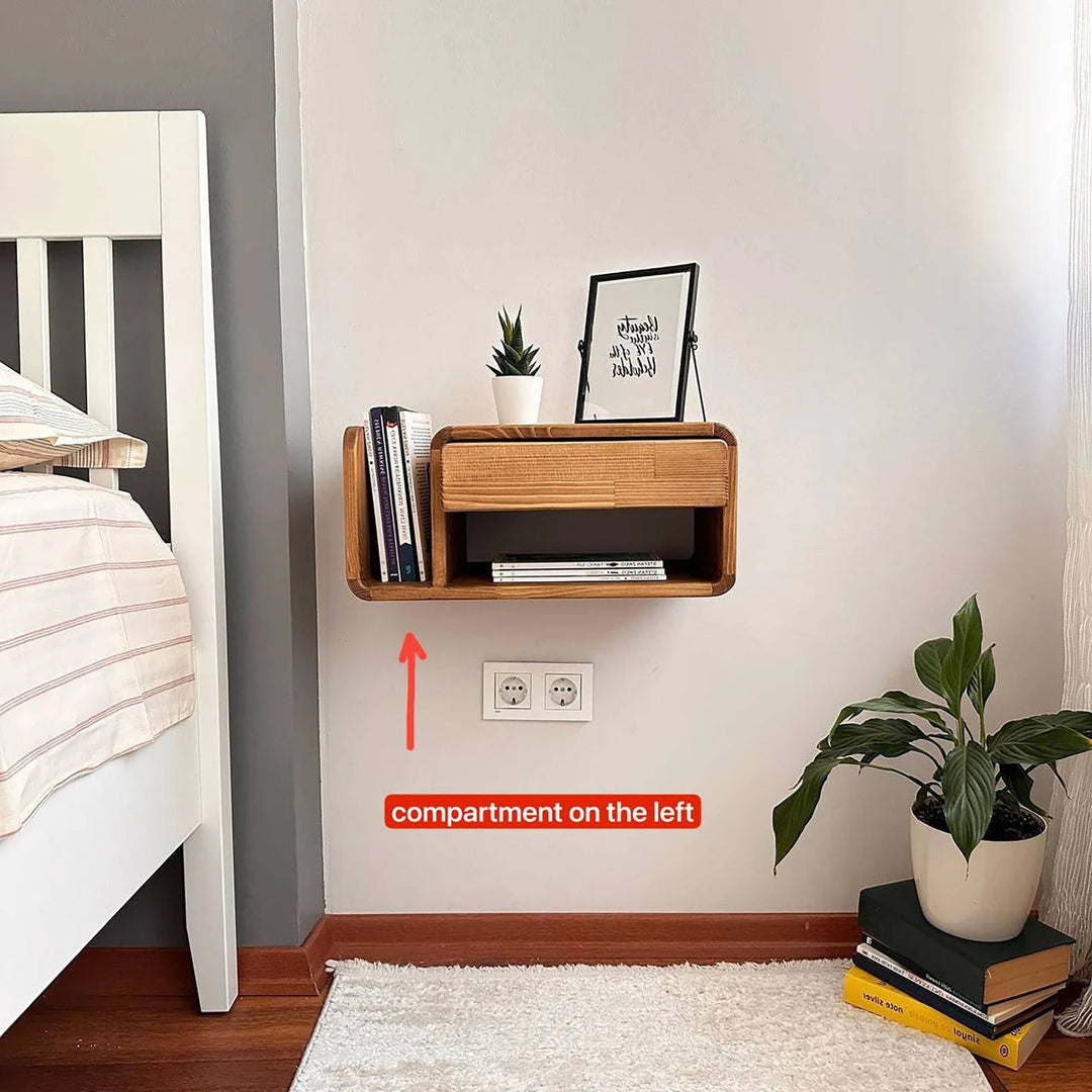 Moluzy Drawer Nightstand Floating Wall Side Table | Furniture | Waseeh Pakistan