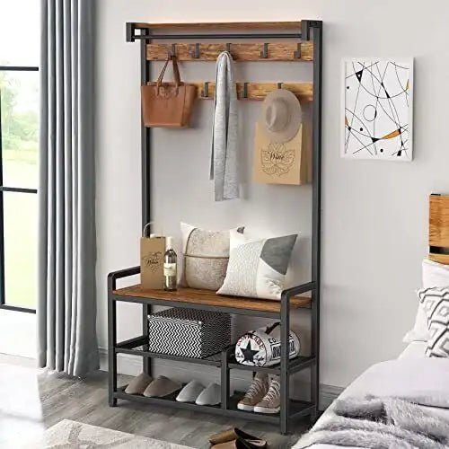 Mr. IronStone Entryway Living Lounge Bedroom Coat Hanging Shoes Organizer Storage Rack | Furniture | Waseeh Pakistan
