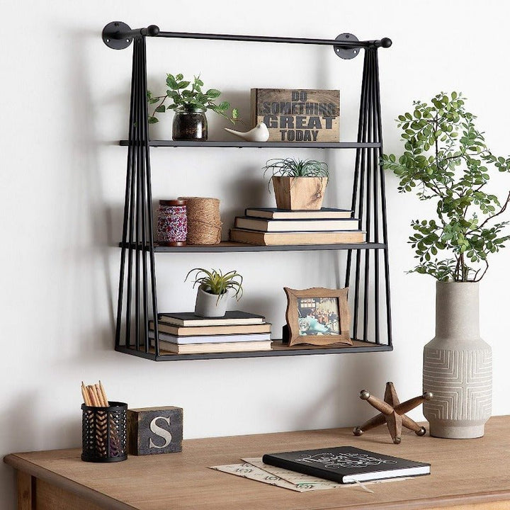 Nevin Rustic Three Tier Wall Storage and Decor | Not Sale FB | Waseeh Pakistan