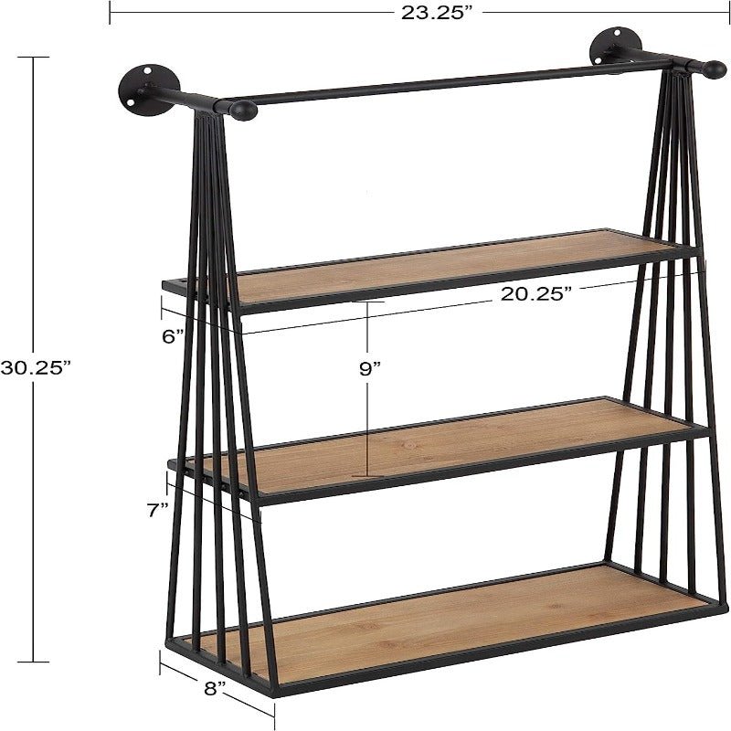 Nevin Rustic Three Tier Wall Storage and Decor | Not Sale FB | Waseeh Pakistan