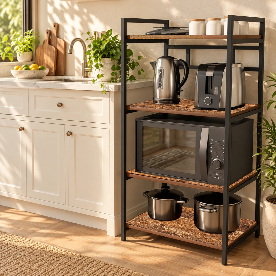 Non-punching kitchen rack, 4 tier / 4004 in a sunlit kitchen