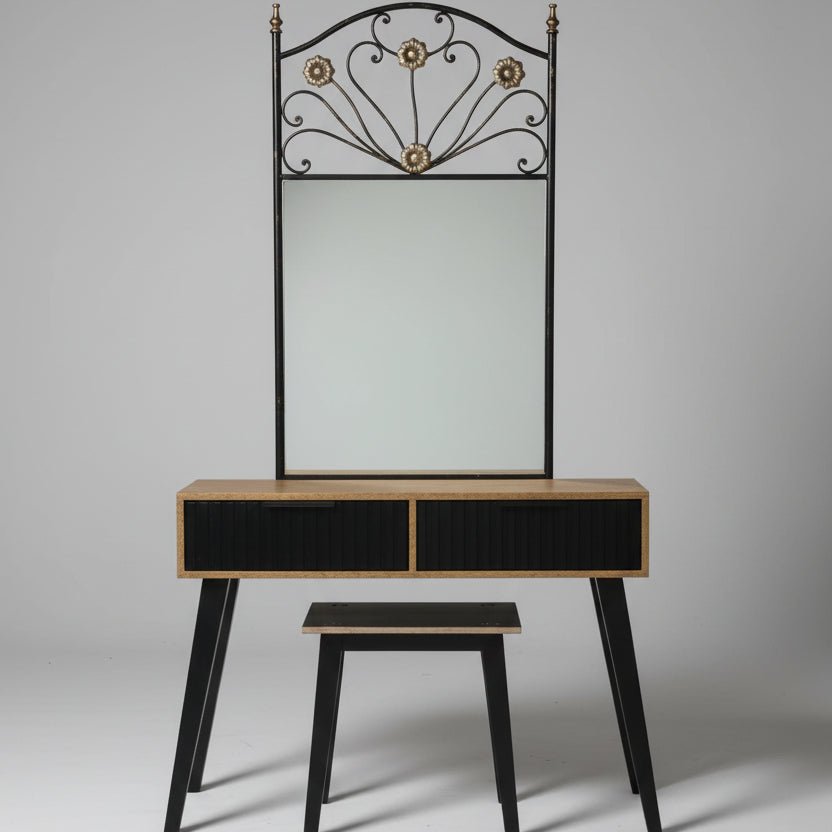 North Vale Bedroom Dressing Stool Mirror Table (Set of 3) - Only Available in Lahore | Furniture | Waseeh Pakistan