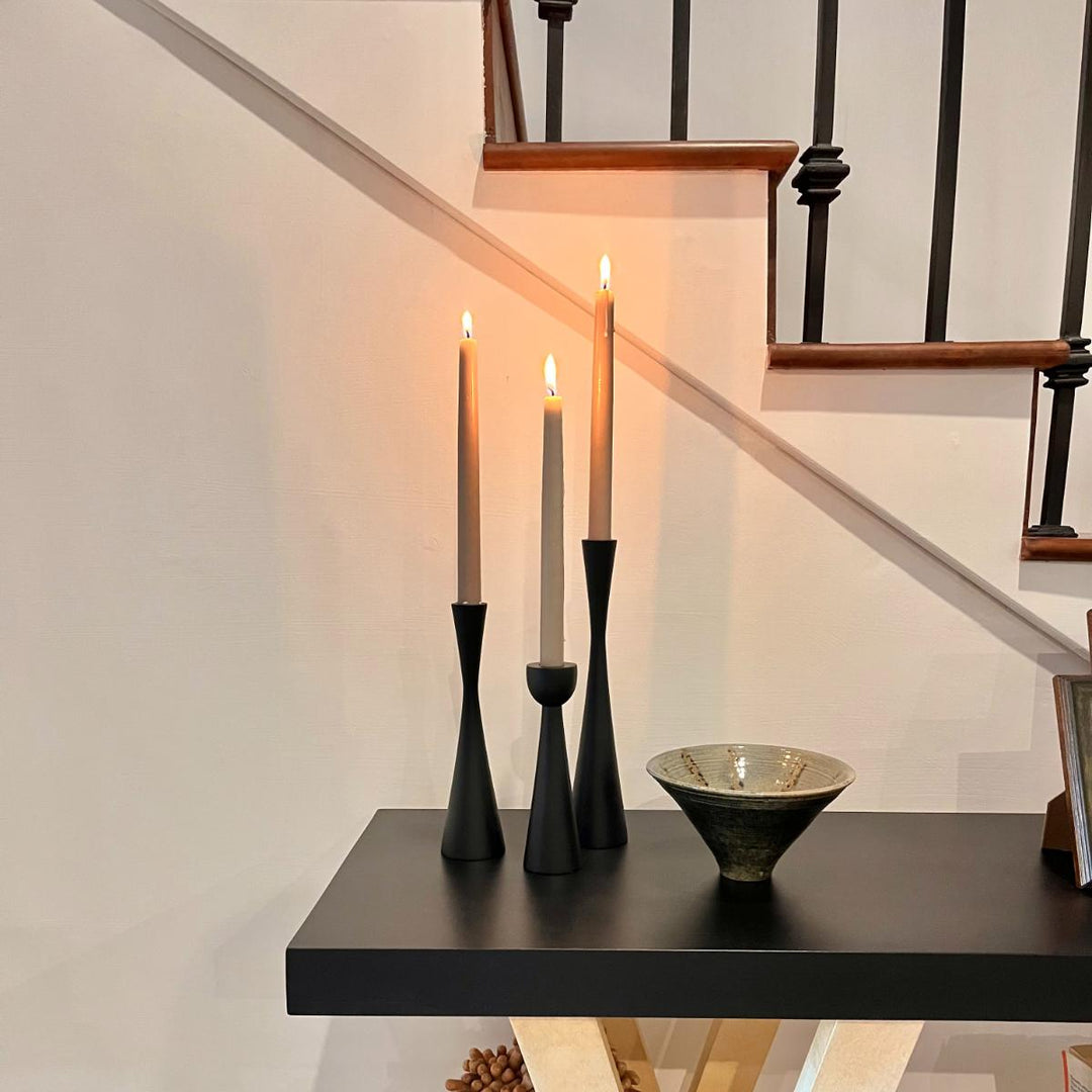 Ogilio Living Lounge Table Wooden Candle Holder Stand (Set of 3) | Furniture | Waseeh Pakistan