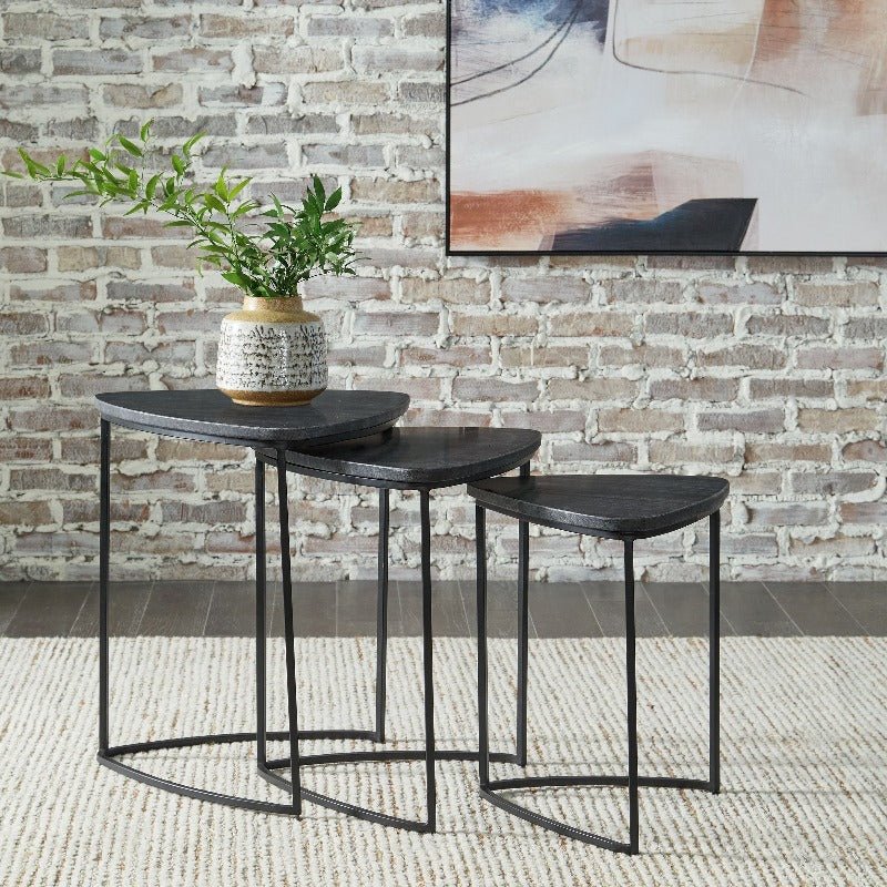 Olinmere Black Accent Nesting Table (Set of 3)-Special | Furniture | Waseeh Pakistan