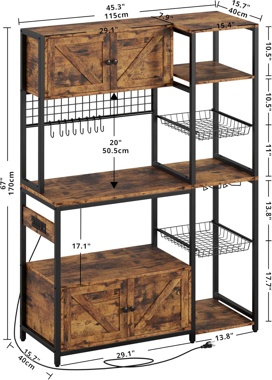 Oniki Kitchen Microwave Organizer Bakers Rack | Furniture | Waseeh Pakistan