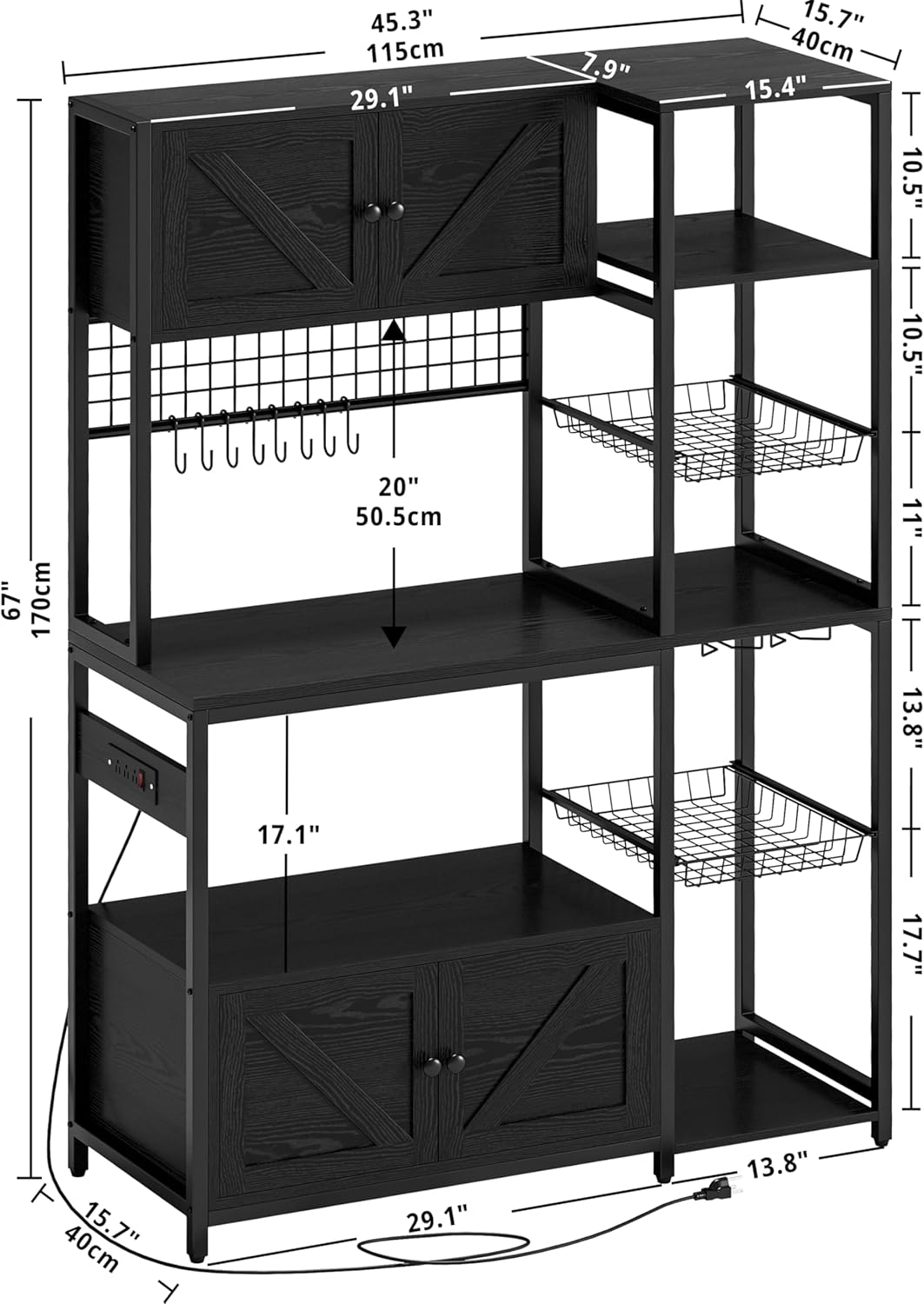 Oniki Kitchen Microwave Organizer Bakers Rack | Furniture | Waseeh Pakistan