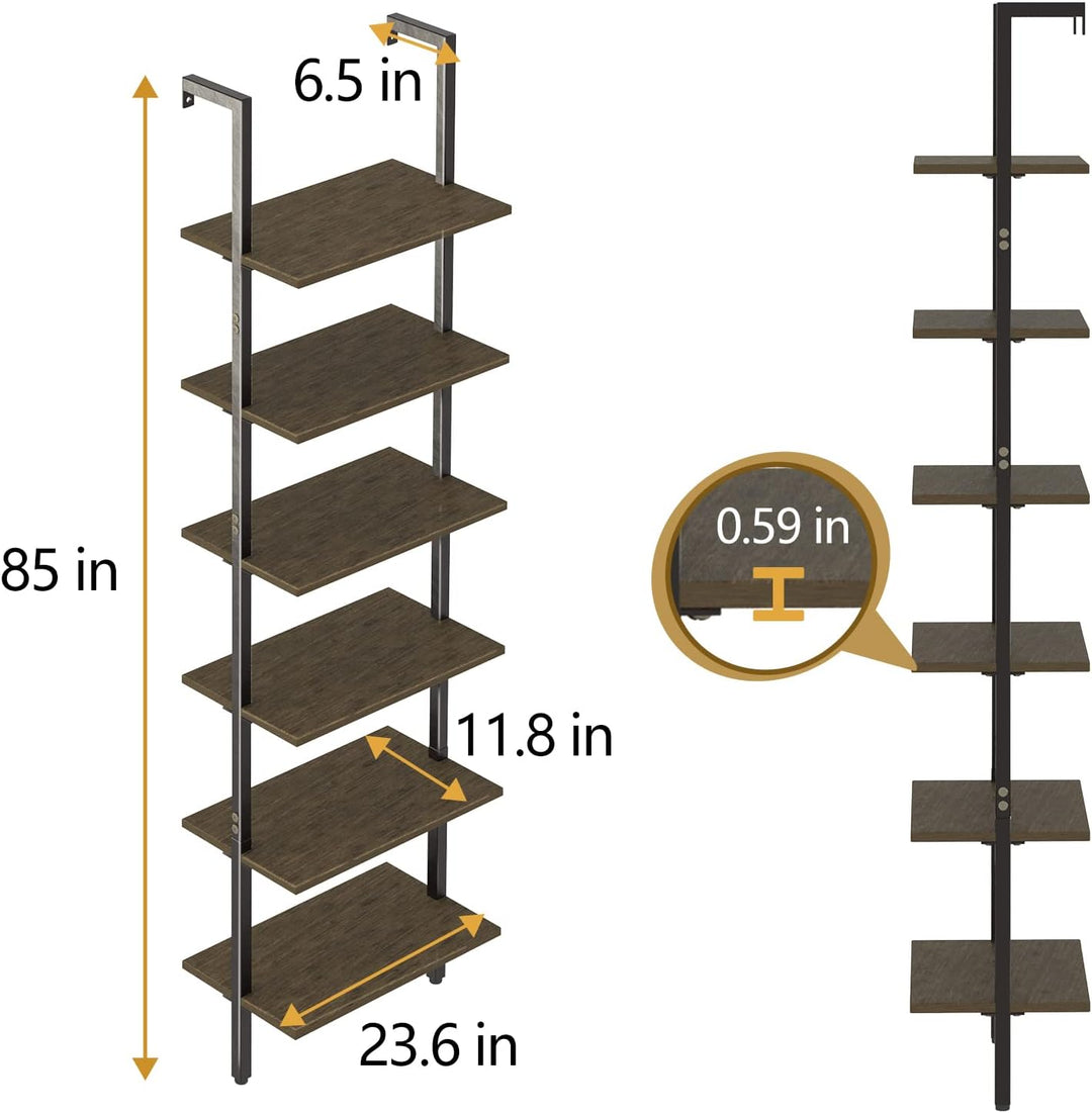 Open Tall Wall Mount Bookcase Standing Leaning Wall Shelves | Furniture | Waseeh Pakistan