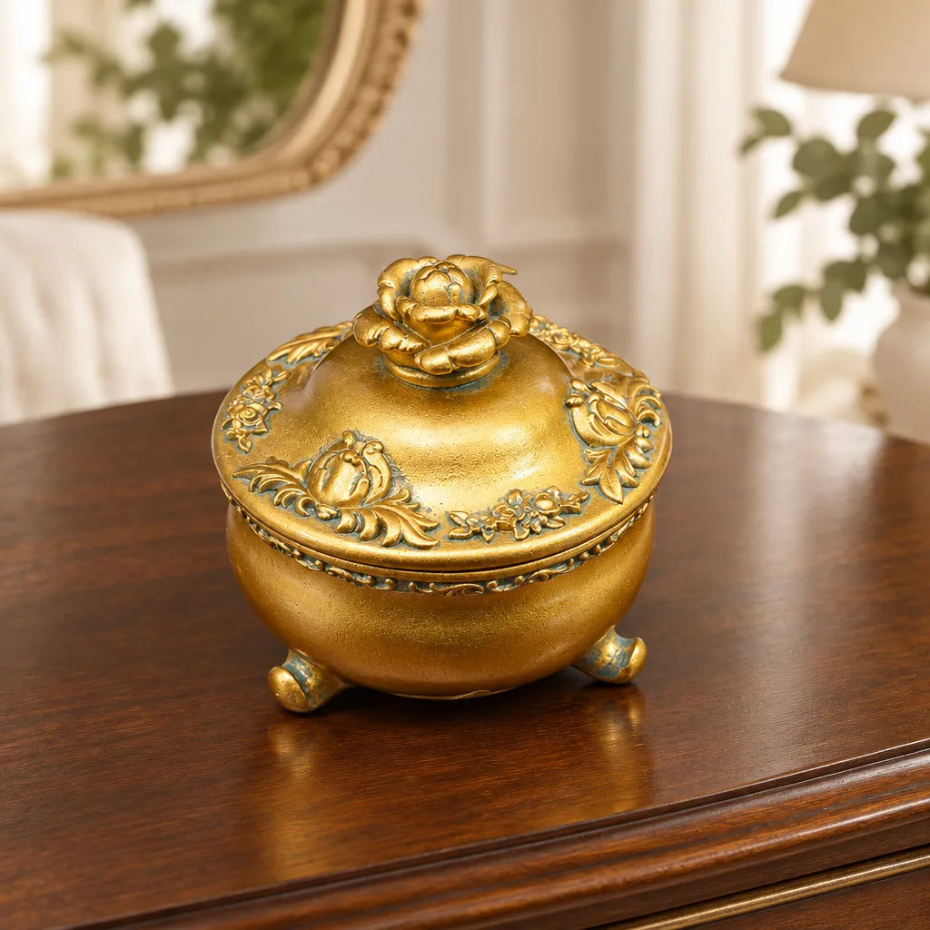 Antique Golden Storage Box | Home Décor | Waseeh Pakistan