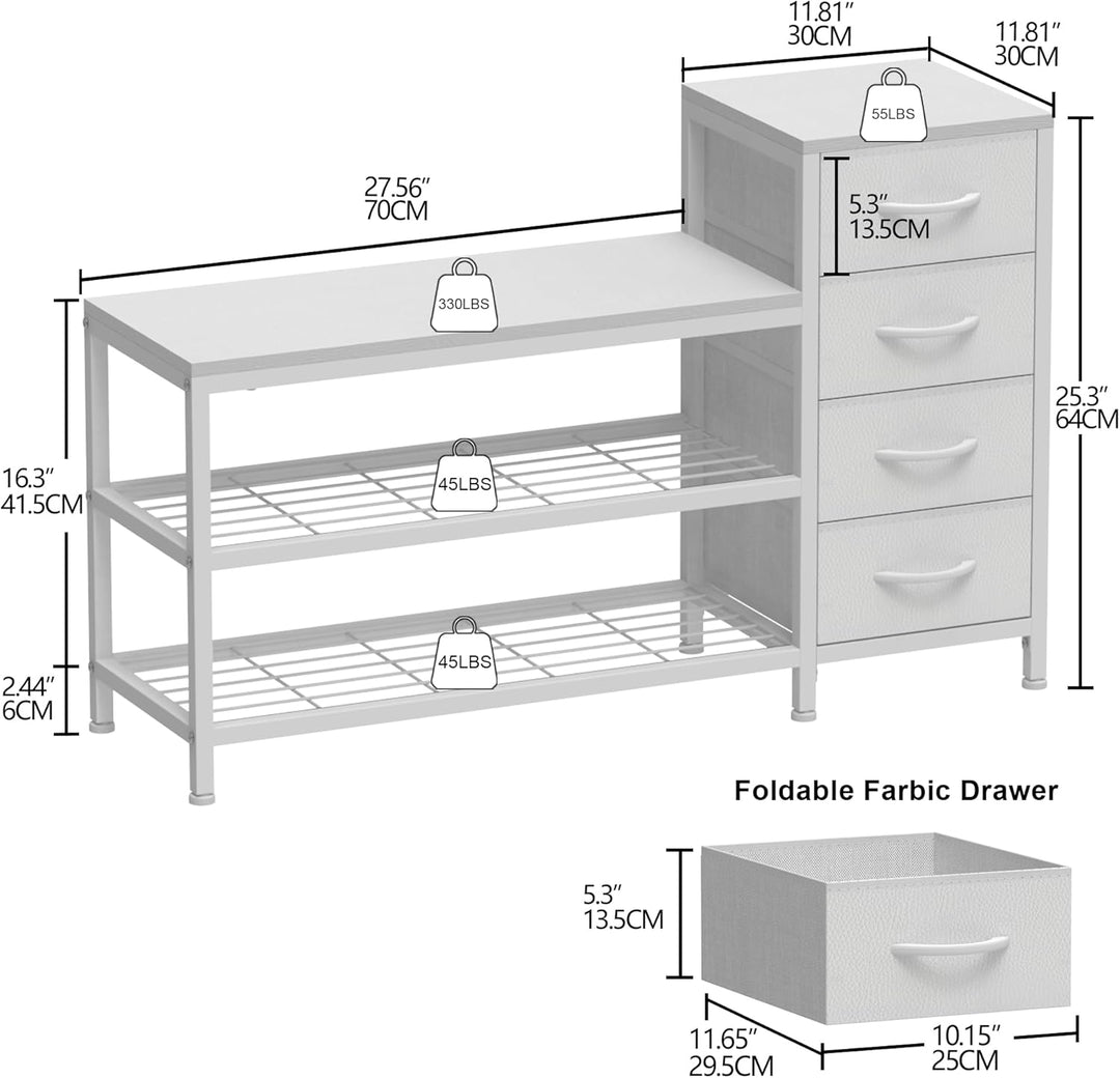 OTICA 3-Tier Drawers Seating Storage Shoe Industrial Entryway Rack | Not Sale FB | Waseeh Pakistan