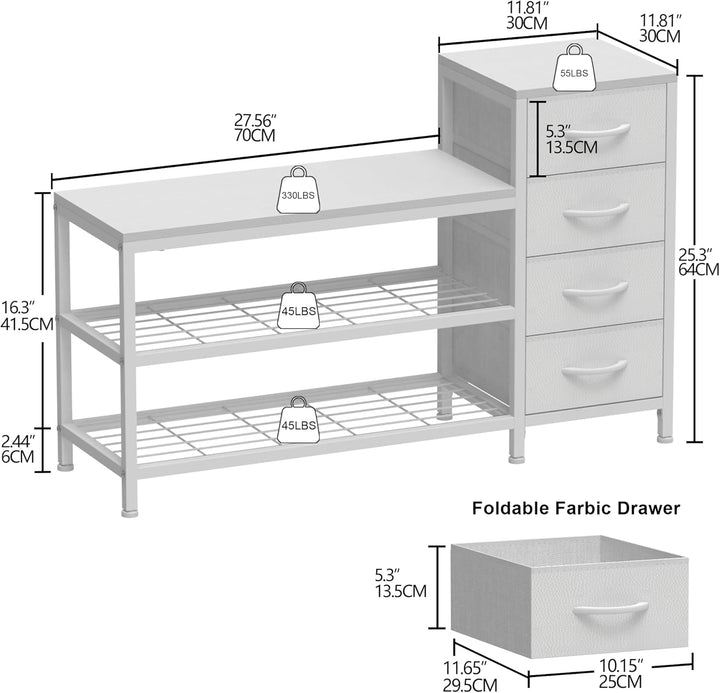 OTICA 3-Tier Drawers Seating Storage Shoe Industrial Entryway Rack | Not Sale FB | Waseeh Pakistan