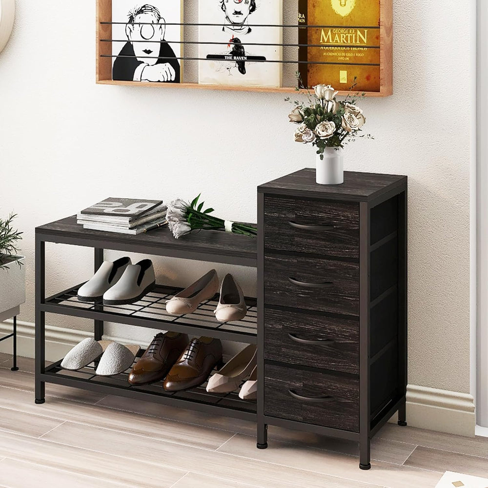 OTICA 3-Tier Drawers Seating Storage Shoe Industrial Entryway Rack | Not Sale FB | Waseeh Pakistan