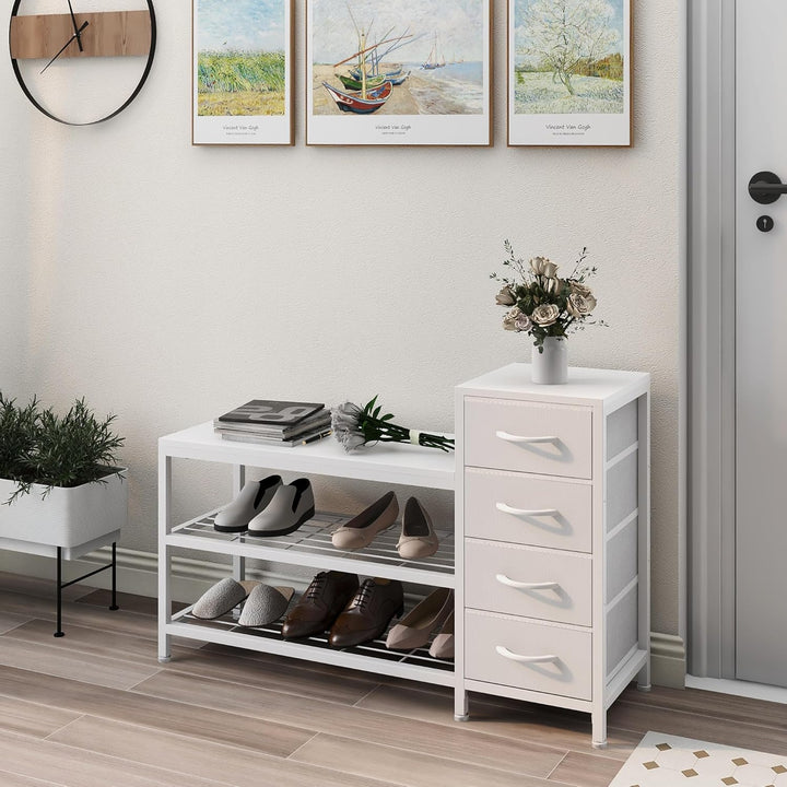 OTICA 3-Tier Drawers Seating Storage Shoe Industrial Entryway Rack | Not Sale FB | Waseeh Pakistan