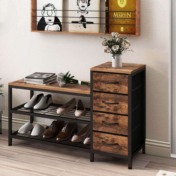 OTICA 3-Tier Drawers Seating Storage Shoe Industrial Entryway Rack | Not Sale FB | Waseeh Pakistan