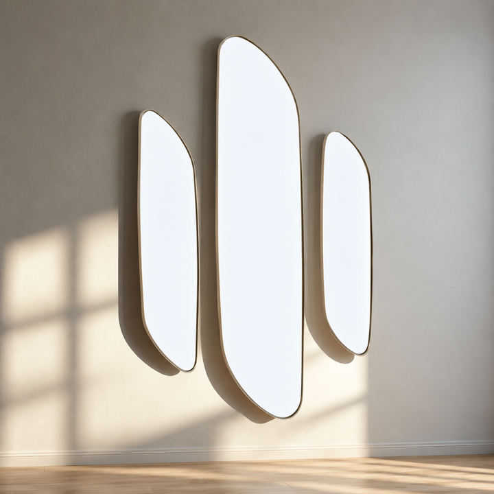 PAN set of three slim asymmetrical mirrors arranged at different heights