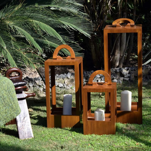 Phario Entryway Lounge Wooden Candle Holder Stand (Set of 3)