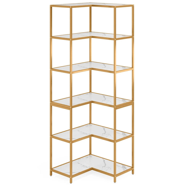Powded 6-Shelf Corner Bookcase Organizer Rack | Furniture | Waseeh Pakistan