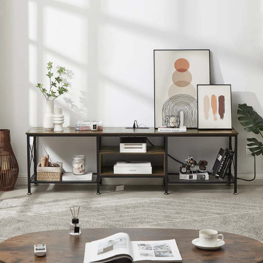 Pridgen TV Stand Center Lounge Media LED Console Table with Power Outlets | Furniture | Waseeh Pakistan