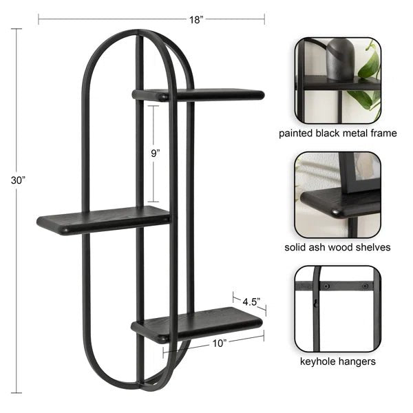 Ragena Living Lounge Wall Mounted Oval Tiered Floating Shelve | Furniture | Waseeh Pakistan