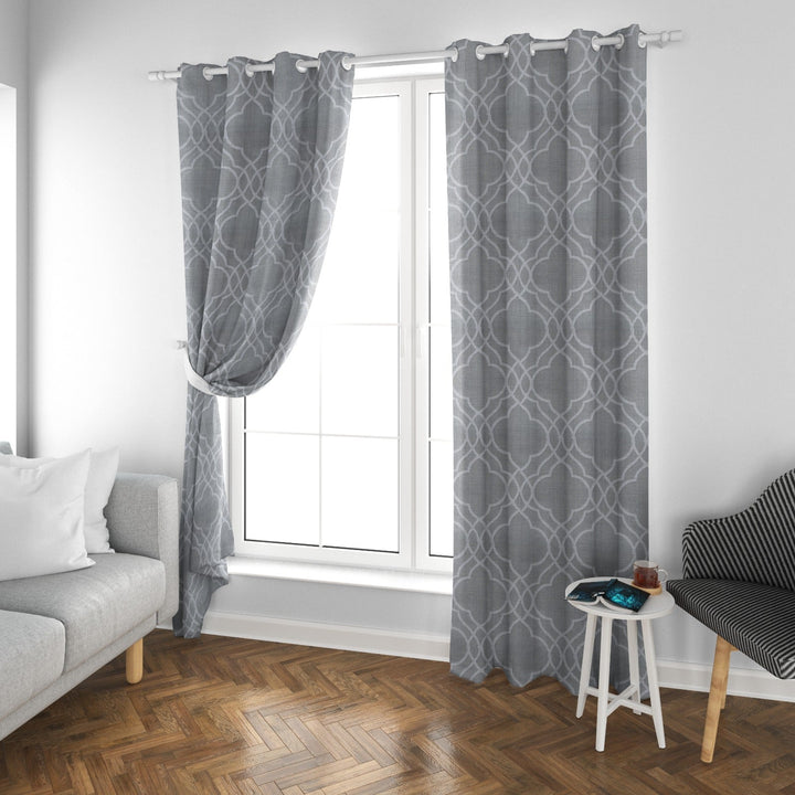 Rangel Pattern Grey Curtains | Home Décor | Waseeh Pakistan