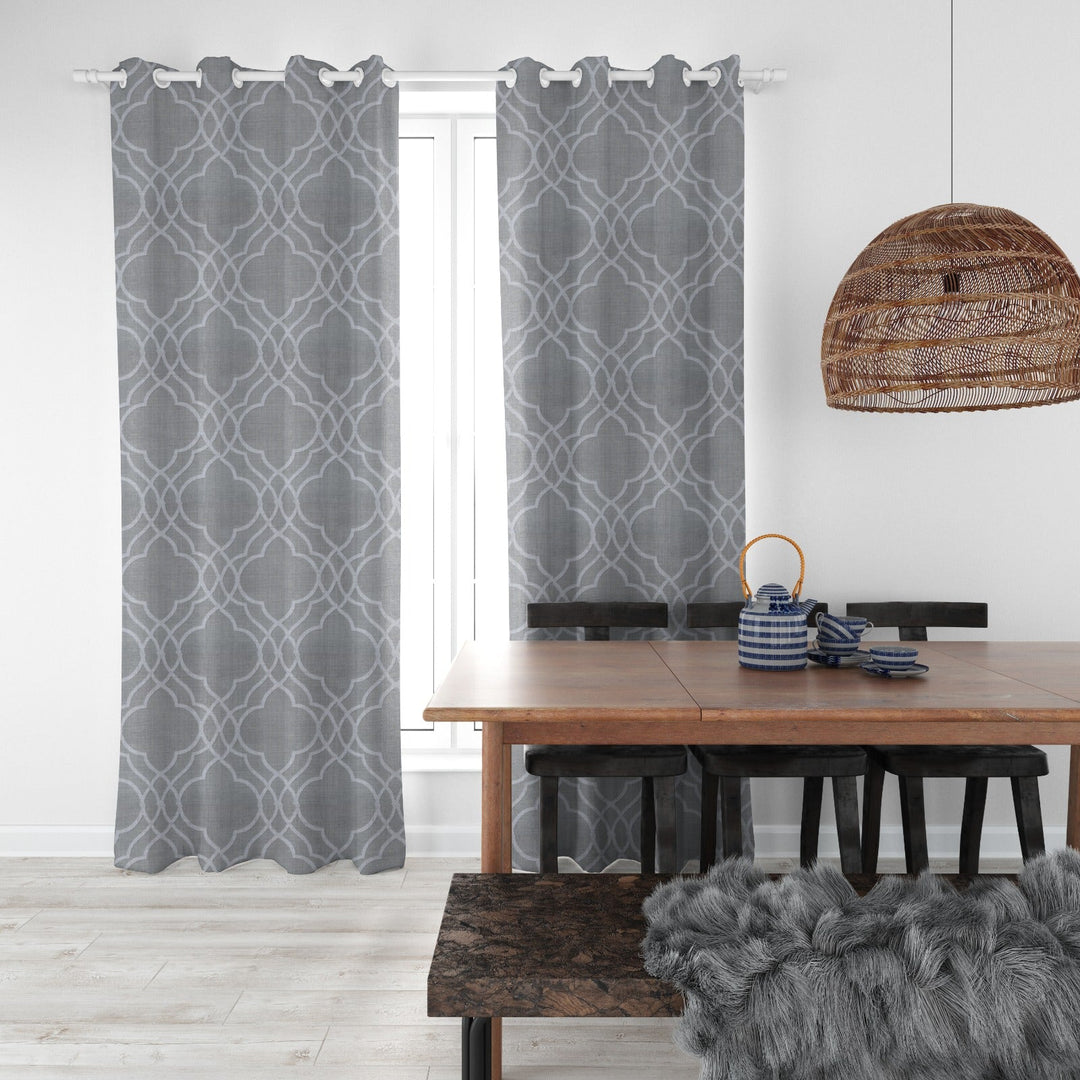 Rangel Pattern Grey Curtains | Home Décor | Waseeh Pakistan