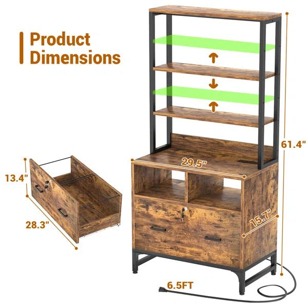 Ratch Tall Storage Organizer Bookcase Rack with Drawers | Furniture | Waseeh Pakistan