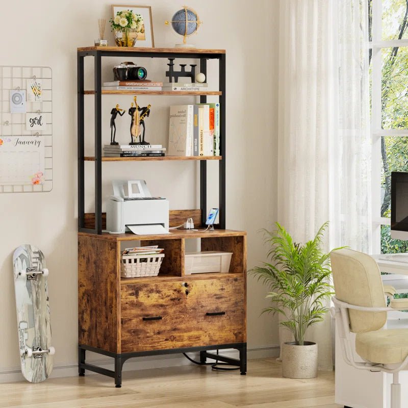 Ratch Tall Storage Organizer Bookcase Rack with Drawers | Furniture | Waseeh Pakistan